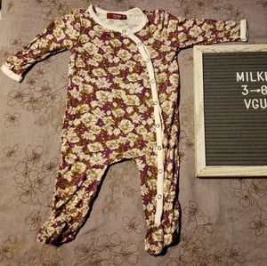 Milkbarn snap footed romper